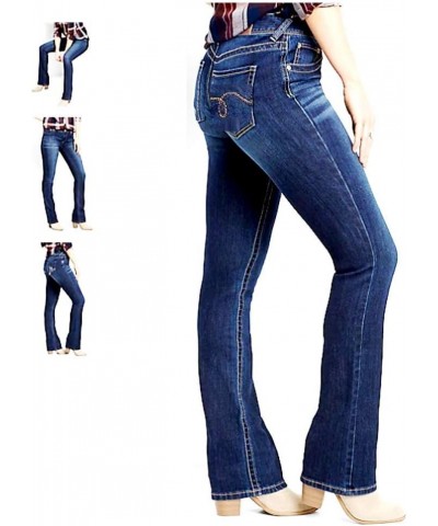 WAX / Jack David JEANS Womens Juniors 70s Trendy Slim Fit Flared Bell Bottom Denim Jean Pants Blue $11.19 Jeans