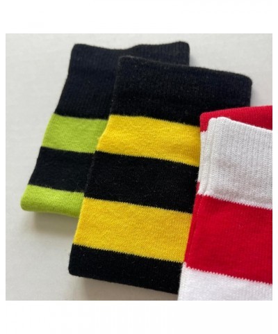 Elite Quality Colorful Soft Cotton Women's Striped Knee High Socks Black/ Maroon $7.54 Activewear