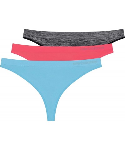 Women's Ultra Comfort Performance Seamless Thong Underwear (3 Pack) Guava/Bluefish/Dk Hthr $11.54 Lingerie