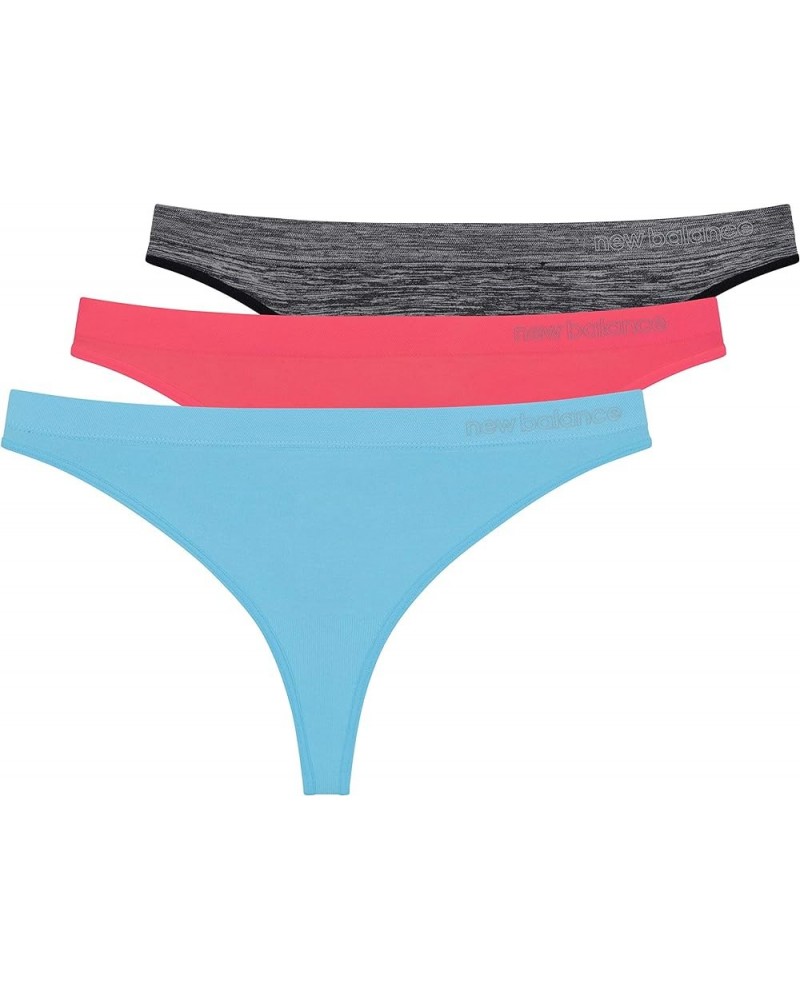 Women's Ultra Comfort Performance Seamless Thong Underwear (3 Pack) Guava/Bluefish/Dk Hthr $11.54 Lingerie