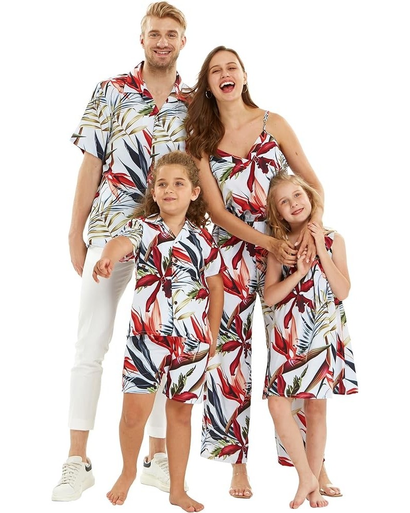 Matchable Family Hawaiian Luau Men Women Girl Boy Clothes in Garden at Dawn Men Men Short Sleeve $17.64 Jewelry