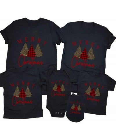 Merry and Bright Shirt Christmas T-Shirts for Family Couple Outfit Tee Parent-Child Short Sleeves Christmas Top Baby Black5 $...