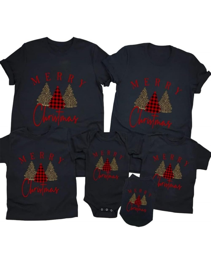 Merry and Bright Shirt Christmas T-Shirts for Family Couple Outfit Tee Parent-Child Short Sleeves Christmas Top Baby Black5 $...