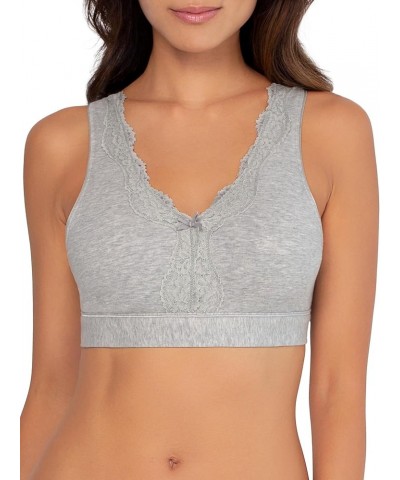 Women's Full Coverage Wireless Cotton Bralette White/Grey Heather $14.25 Lingerie