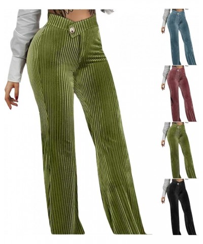 Velvet Pants Women,Womens Velvet Pants Vintage High Waist Elegant Soft Stretch Yoga Loungewear Bell Bottom Flare Pants Z71-bl...