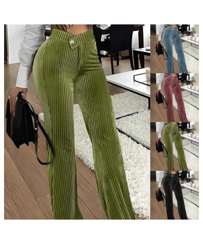 Velvet Pants Women,Womens Velvet Pants Vintage High Waist Elegant Soft Stretch Yoga Loungewear Bell Bottom Flare Pants Z71-bl...