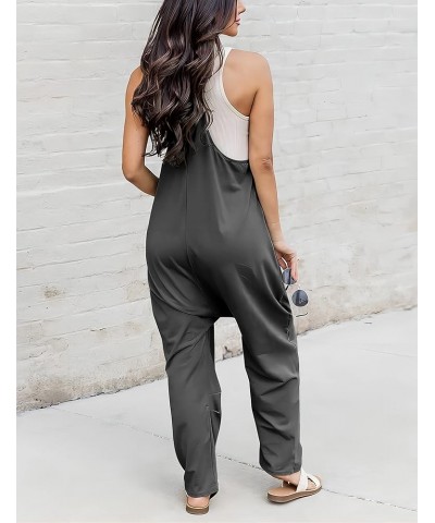 Womens Baggy Summer Jumpsuits Casual Jumpers for Women Stretchy Jumpsuit with Pockets Darkgrey $16.11 Jumpsuits