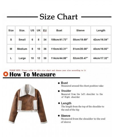 Winter Jacket for Women, Long Sleve Waterproof Suede Leather Bomber Jacket Sherpa-Lined Fashion Lapel Jackets Khaki $19.34 Ja...