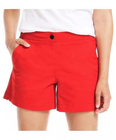 Womens Mid-Rise Cotton Shorts, Summer 5 Red $10.79 Shorts