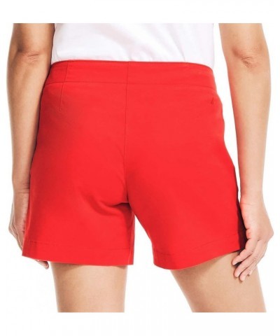 Womens Mid-Rise Cotton Shorts, Summer 5 Red $10.79 Shorts