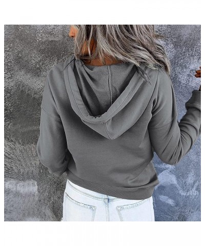 Black Fashion Friday Deals 2023 My Orders Womens Hoodies Button Collar Drawstring Sweatshirt Casual Long Sleeve Tops $11.59 H...