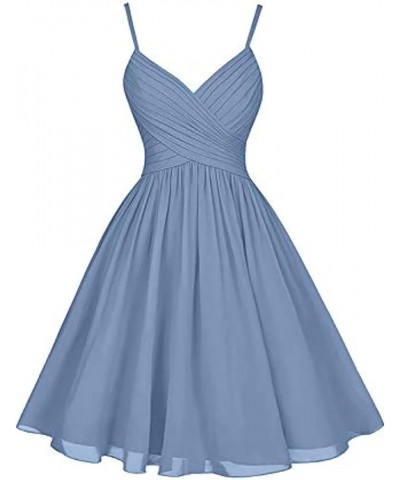 Women's Short Sweetheart Spaghetti Straps Homecoming Dresses Party Dresses with Pockets Slate Blue $32.99 Dresses