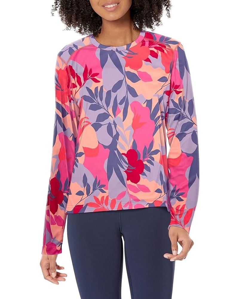 Women's Standard Summerdry Long Sleeve Printed Tee Wild Geranium/Floriated $17.60 Activewear