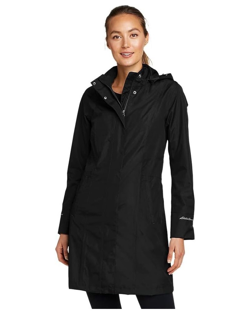 Women's Girl on the Go Trench Coat Petite Black $44.76 Coats