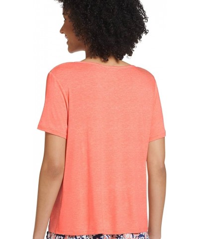 Women's Sleepwear Cooling Comfort V-Neck Mesh Tee Peach Paradise Heather $7.14 Tops