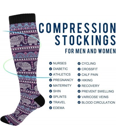 Compression Socks for Women Men Breathable Soft Compression Socks Hight Long Socks for Running Cycling Athletic Nurse Mulit11...