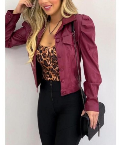 Women Button Lapel Shoulder Pad Coat Draped Open Front Cardigan Jacket Solid Pocket $11.30 Jackets