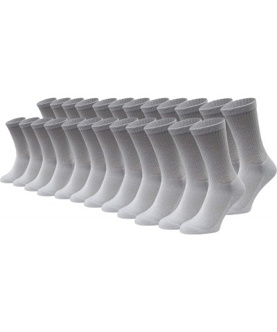 24 Pairs Cotton Crew Socks, Mens Womens Bulk Casual Sports Sock Gray $20.29 Activewear