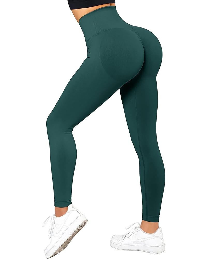 Women Scrunch Butt Lifting Leggings Seamless High Waisted Workout Yoga Pants 657-green $11.36 Activewear