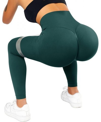 Women Scrunch Butt Lifting Leggings Seamless High Waisted Workout Yoga Pants 657-green $11.36 Activewear