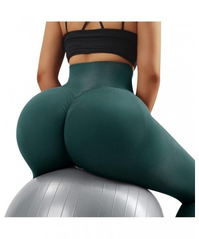 Women Scrunch Butt Lifting Leggings Seamless High Waisted Workout Yoga Pants 657-green $11.36 Activewear