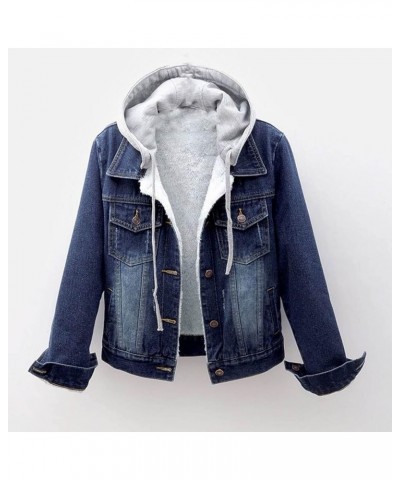 Women's Winter Denim Jackets Faux Fur Lined Warm Coats Sherpa Fur Fleece Lined Thicken Denim Jean Trucker Jacket Coat 1 dark ...