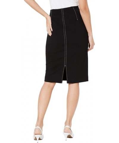 Womens Contrast Stitch Midi Skirt Black $15.30 Skirts