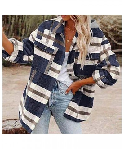 Women's Fleece Plaid Jacket Coats Trendy Open Front Long Sleeve Shacket Jackets Casual Fuzzy Cardigan Sherpa Outwear Plaid Sh...