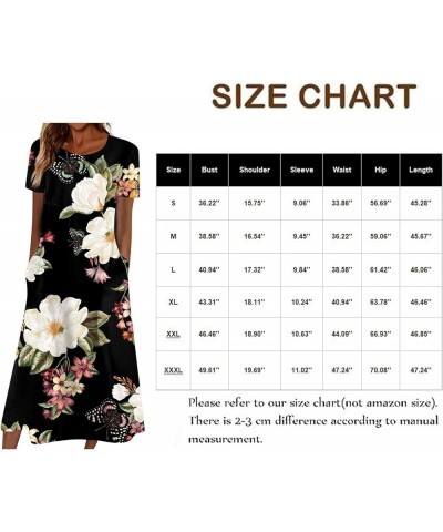 Casual Dresses Women's 2023 Summer Maxi Dress Crewneck Short Sleeve Tie Dye Print Pleated Flowy Sundress with Pocket 14-orang...