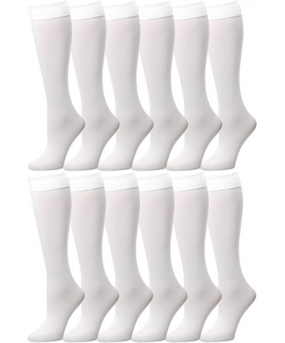 12 Pairs Multi Color Women Stretchy Spandex Opaque Knee High Trouser Socks 9-11 White $14.99 Socks