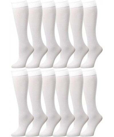 12 Pairs Multi Color Women Stretchy Spandex Opaque Knee High Trouser Socks 9-11 White $14.99 Socks