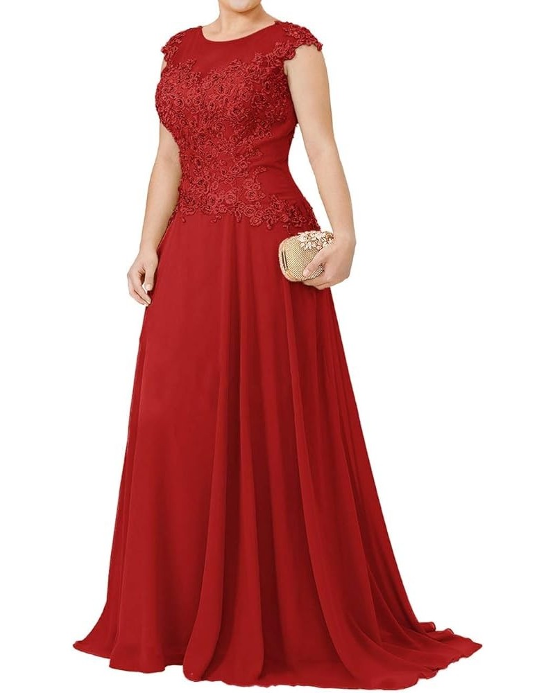 Mother of The Bride Dresses Long Evening Formal Dress Lace Applique Beaded Wedding Guest for Women Red $36.40 Dresses