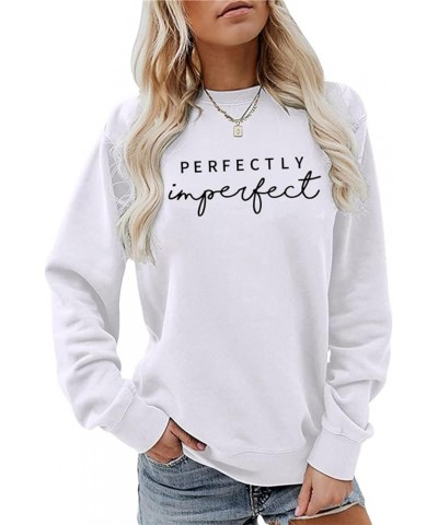 PERFECTLY imperfect Women's Fun Letter Sweatshirt Women's Fall/Winter Crew Neck Top 12 $10.50 Hoodies & Sweatshirts