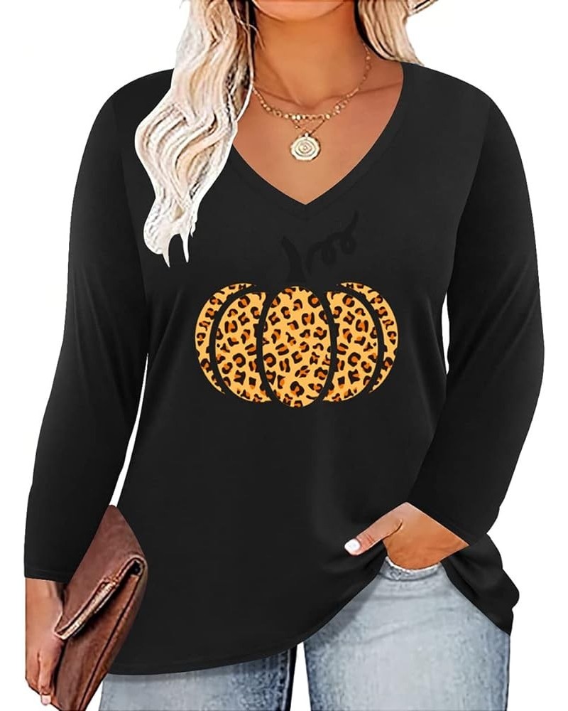 Womens Plus Size Tops Mock Neck Long Sleeve Shirts Turtleneck Tunics for Fall Winter XL-5XL 1-halloween Pumpkin $10.99 Tops