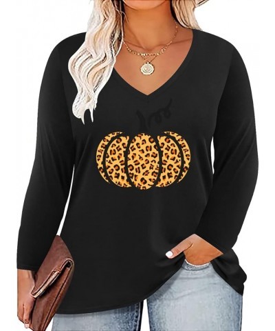 Womens Plus Size Tops Mock Neck Long Sleeve Shirts Turtleneck Tunics for Fall Winter XL-5XL 1-halloween Pumpkin $10.99 Tops