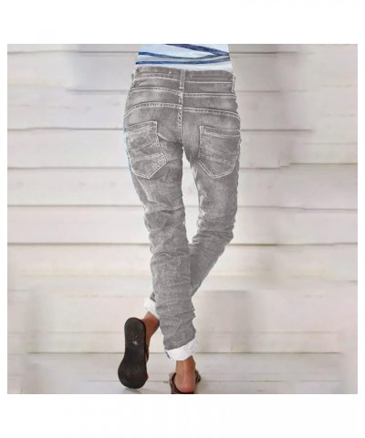 Jeans for Women High Waisted Stretchy Denim Pants Straight Leg Classic Jean Pants Relaxed Fit Denim Jeans Grey $17.95 Jeans