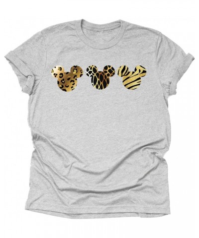 Leopard Print Mickey Shirt, Animal Kingdom Shirt for Women, Graphic T-Shirt for Women Gray $11.48 T-Shirts