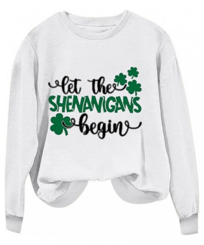 Long Sleeve St. Patrick's Day Shirt for Women Shenanigrams T-Shirts Casual Loose Fit Dressy Blouses 2024 Holiday Graphic Tops...