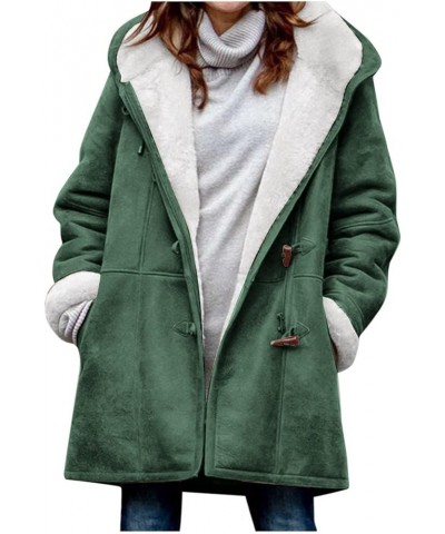 Winter Coats For Women Warm Clothes Fleece Sherpa Lined Jackets Fashion Hoodies Casual Fuzzy Outerwear 2-green $8.93 Jackets