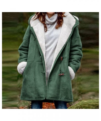 Winter Coats For Women Warm Clothes Fleece Sherpa Lined Jackets Fashion Hoodies Casual Fuzzy Outerwear 2-green $8.93 Jackets