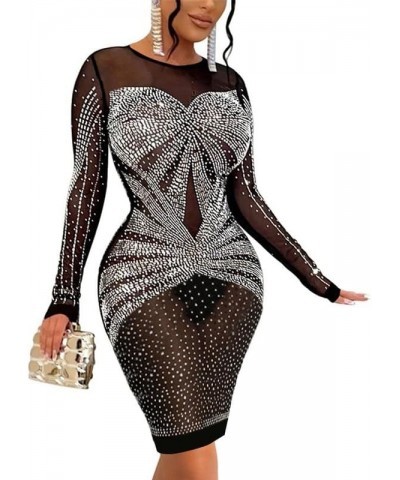 Women Sexy Hot Drilling Bodycon Dress Prom Club Birthday Cocktail Elegant Night Dresses 44black $10.59 Dresses