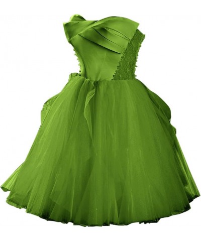 Women's Homecoming Dresses Short Prom Dress Lace Strapless for Teens Mini Party Gowns Green $37.26 Dresses