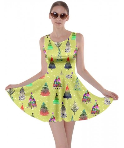 Womens Christmas Dresses Xmas Santa Vintage Snowman Snowflakes Winter A Line Skater Dress, XS-5XL Yellow Green 2 $13.43 Others