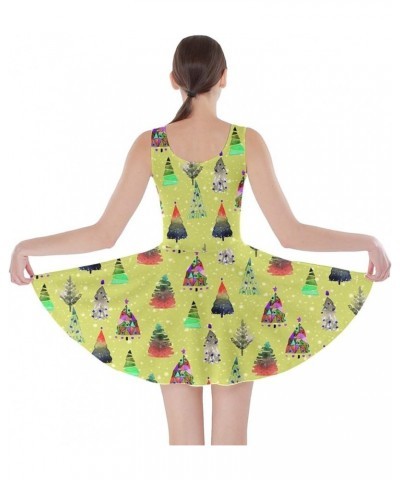 Womens Christmas Dresses Xmas Santa Vintage Snowman Snowflakes Winter A Line Skater Dress, XS-5XL Yellow Green 2 $13.43 Others