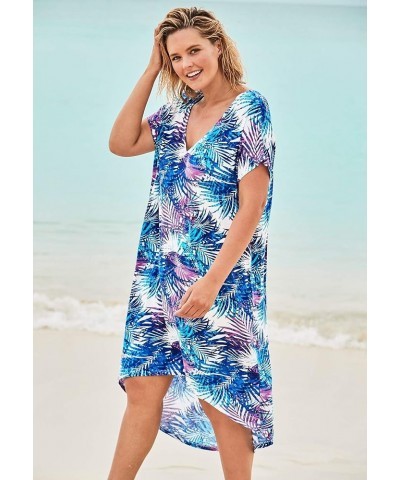 Women's Plus Size High-Low Cover Up Swimsuit Cover Up Multi Watercolor Tie Dye $22.33 Swimsuits