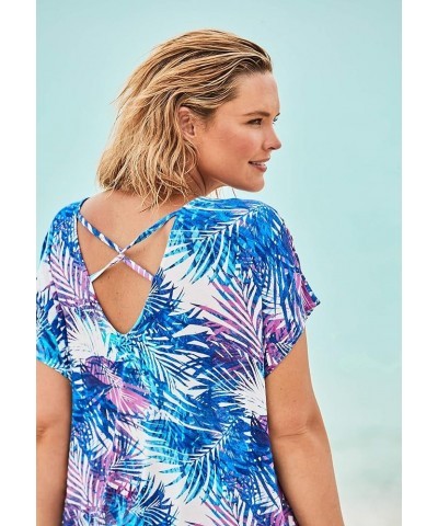 Women's Plus Size High-Low Cover Up Swimsuit Cover Up Multi Watercolor Tie Dye $22.33 Swimsuits