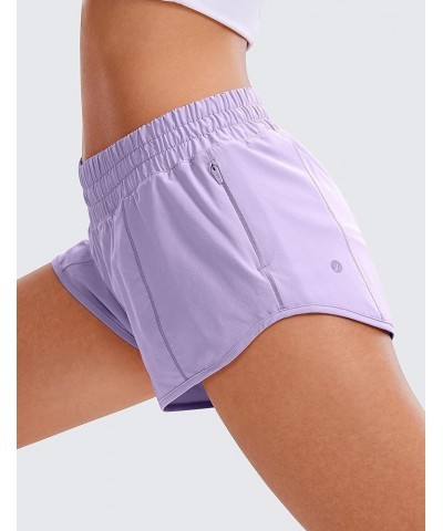 Women's Running Shorts Low Waisted 2.5" - Mesh Liner Quick Dry Track Gym Athletic Workout Shorts with Zip Pocket Lilac $14.19...