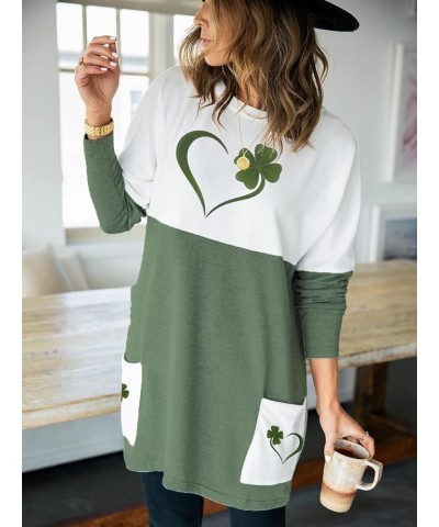 Womens Shirt with Pocket, Casual Gift Tunic Tops, Color Block Long Sleeve T-Shirt Dress for Women D-patrick-valentine $13.77 ...