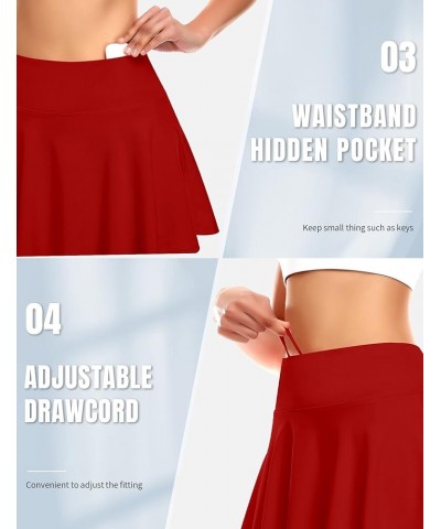 Pleated Tennis Skirt for Women High Waisted Athletic Golf Skorts Skirts with 4 Pockets Workout Casual Clothes Red $16.32 Skirts