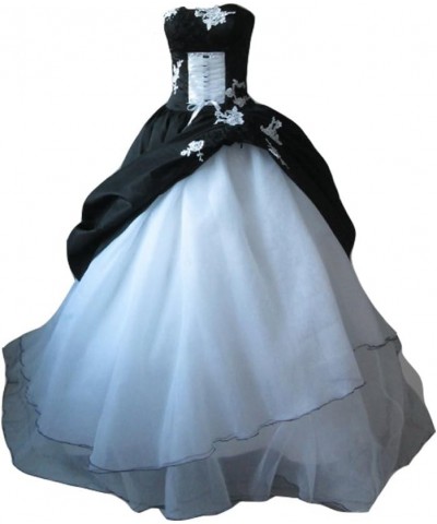 Kivary® Women's White and Black Gothic Lace Corset Ball Gown Wedding Dresses Multicolored $74.10 Dresses